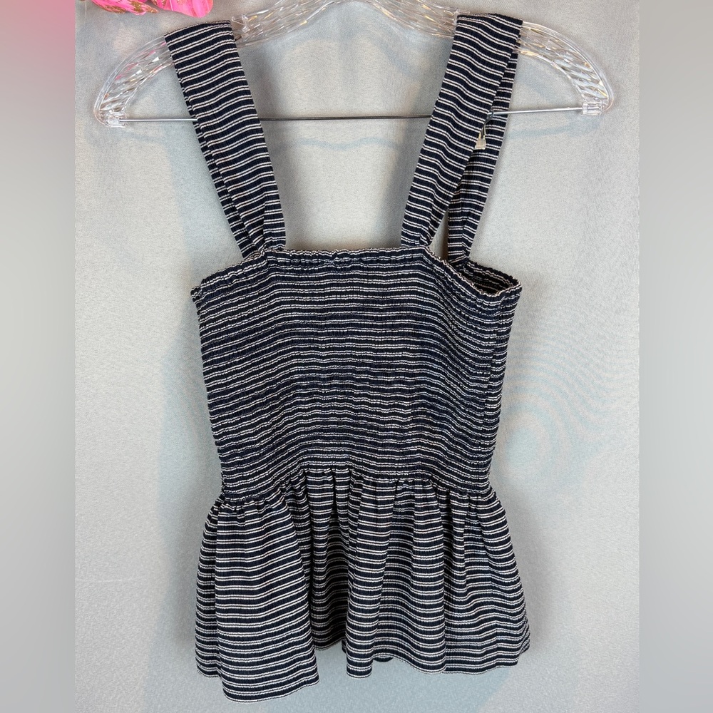 Madewell Texture & Thread Smocked Peplum Tank Top- Size Medium - Picture 6 of 10